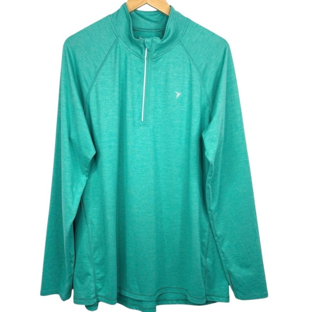Old Navy Green Go-Dry 1/4 Zip Mock Neck Semi Fitted Lightweight Pullover XXL